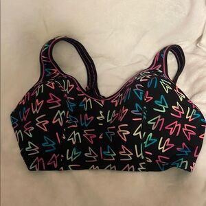 Cacique Black Multi-Color Patterned Bra
